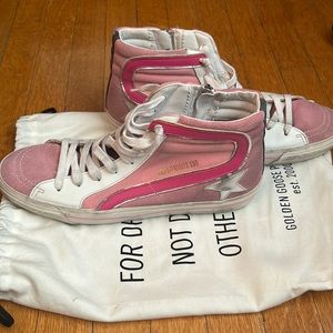 NEVER WORN Golden Goose Pink High Tops